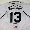 Autographed/Signed Manny Machado San Diego White Baseball Jersey Beckett BAS COA #2