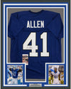 Framed Autographed/Signed Josh Allen 35x39 Kentucky Blue College Football Jersey JSA COA