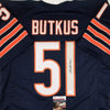 Autographed/Signed Dick Butkus Chicago Blue Football Jersey JSA COA by Hall of Fame Sports Memorabilia