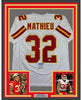 Framed Autographed/Signed Tyrann Mathieu 35x39 Kansas City White Football Jersey PSA/DNA COA