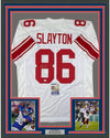 Framed Autographed/Signed Darius Slayton 35x39 New York White Football Jersey JSA COA