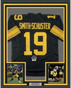 Framed Autographed/Signed JuJu Smith-Schuster 35x39 Pittsburgh Color Rush Football Jersey Beckett BAS COA