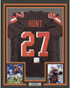 Framed Autographed/Signed Kareem Hunt 35x39 Cleveland Brown Football Jersey PSA/DNA COA