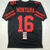 Autographed/Signed Joe Montana San Francisco Black Football Jersey JSA COA