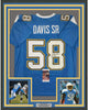 Framed Autographed/Signed Thomas Davis Sr. 35x39 Los Angeles LA Powder Blue Football Jersey JSA COA