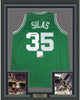 Framed Autographed/Signed Paul Silas 35x39 Boston Green Basketball Jersey PSA/DNA COA