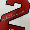 Framed Autographed/Signed Red Schoendienst 35x39 St. Louis White Baseball Jersey Beckett BAS COA