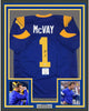 Framed Autographed/Signed Sean McVay 35x39 Los Angeles LA Retro Blue Football Jersey Beckett BAS COA