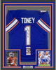 Framed Autographed/Signed Kadarius Toney 35x39 Florida Blue College Football Jersey JSA COA