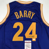 Autographed/Signed Rick Barry Golden State Blue Basketball Jersey JSA COA