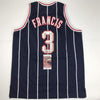 Autographed/Signed Steve Francis Houston Blue Basketball Jersey JSA COA