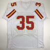 Autographed/Signed Christian Okoye Kansas City White Football Jersey PSA/DNA COA