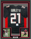 Framed Autographed/Signed Todd Gurley II 35x39 Atlanta Black Football Jersey Beckett BAS COA