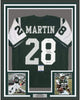 Framed Autographed/Signed Curtis Martin HOF 12 35x39 New York Green Football Jersey Beckett BAS COA