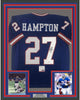 Framed Autographed/Signed Rodney Hampton 35x39 New York Blue Football Jersey PSA/DNA COA
