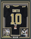 Framed Autographed/Signed Tre'Quan Smith 35x39 New Orleans Black Football Jersey JSA COA