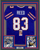Framed Autographed/Signed Andre Reed HOF 14 35x39 Buffalo Blue Football Jersey JSA COA by Hall of Fame Sports Memorabilia