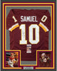 Framed Autographed/Signed Curtis Samuel 35x39 Washington Burgundy Football Jersey JSA COA