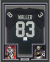 Framed Autographed/Signed Darren Waller 35x39 Las Vegas Oakland Black Football Jersey Beckett BAS COA