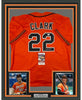 Framed Autographed/Signed Jack Clark 35x39 San Francisco Orange Baseball Jersey JSA COA