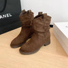 Solid Color Chunky Heel Ankle Boots Women | Versatile Style by FitiqueFit