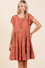 Lace Detail Ruffled Button Down Tiered Dress For Women – Romantic, Fluttering, Trendy, Elegant, Boho, Feminine & Whimsical Style by Stevvex