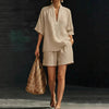 Women's Loose Batwing Sleeve Two-Piece Set – Casual Summer Beach Outfit by FitiqueFit