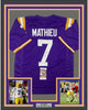 Framed Autographed/Signed Tyrann Mathieu 35x39 LSU Purple College Football Jersey JSA COA