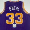 Autographed/Signed Shaquille Shaq O'Neal LSU Purple Basketball Jersey Beckett BAS COA