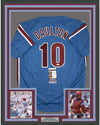 Framed Autographed/Signed Darren Daulton 35x39 Philadelphia Retro Blue Baseball Jersey JSA COA