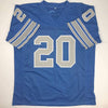 Autographed/Signed Lem Barney HOF 92 Detroit Blue Football Jersey JSA COA