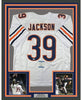 Framed Autographed/Signed Eddie Jackson 35x39 Chicago White Football Jersey Beckett BAS COA