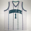 Autographed/Signed Muggsy Bogues Charlotte White Basketball Jersey PSA/DNA COA