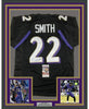 Framed Autographed/Signed Jimmy Smith 35x39 Baltimore Black Football Jersey JSA COA