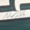 Framed Autographed/Signed Nick Foles 35x39 Philadelphia Eagles Nike Green Football Jersey JSA COA