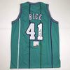 Autographed/Signed Glen Rice Charlotte Teal Basketball Jersey PSA/DNA COA by Hall of Fame Sports Memorabilia