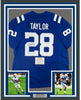 Framed Autographed/Signed Jonathan Taylor 35x39 Indianapolis Colts Blue Nike Game Football Jersey Fanatics COA