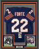 Framed Autographed/Signed Matt Forte 35x39 Chicago Blue Football Jersey JSA COA