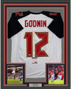 Framed Autographed/Signed Chris Godwin 35x39 Tampa Bay White Football Jersey PSA/DNA COA