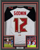 Framed Autographed/Signed Chris Godwin 35x39 Tampa Bay White Football Jersey PSA/DNA COA