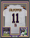 Framed Autographed/Signed Daunte Culpepper 35x39 Minnesota White Football Jersey JSA COA