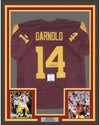 Framed Autographed/Signed Sam Darnold 35x39 USC Southen Cal Maroon College Football Jersey JSA COA