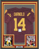 Framed Autographed/Signed Sam Darnold 35x39 USC Southen Cal Maroon College Football Jersey JSA COA