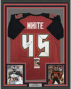 Framed Autographed/Signed Devin White 35x39 Tampa Bay Red Football Jersey JSA COA