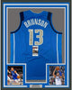 Framed Autographed/Signed Jalen Brunson 35x39 Dallas Light Blue Basketball Jersey JSA COA