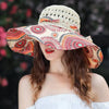 Women's Patterned Straw Beach Sun Hat – Round Crown UV Protection Summer Hat by FitiqueFit