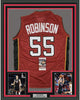 Framed Autographed/Signed Duncan Robinson 35x39 Miami Red Basketball Jersey JSA COA