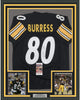 Framed Autographed/Signed Plaxico Burress 35x39 Pittsburgh Black Football Jersey JSA COA