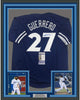 Framed Autographed/Signed Vladimir Vlad Guerrero Jr. 35x39 Toronto Blue Baseball Jersey JSA COA