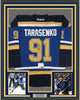 Framed Autographed/Signed Vladimir Tarasenko 35x39 St. Louis Blue Hockey Jersey PSA/DNA COA